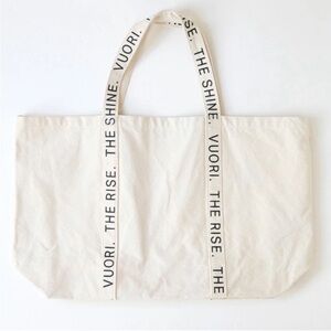 Vuori Cream Tote Bag with Minimalist Design The Rise The Shine